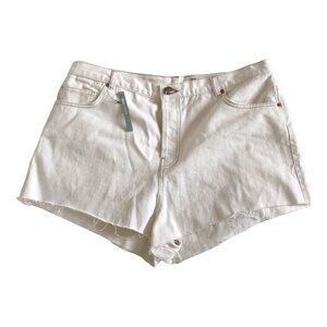 NWT ASOS off white-cream jean shorts, Size 14
